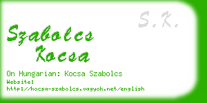 szabolcs kocsa business card